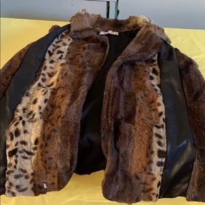 Leopard fake fur vest for kids